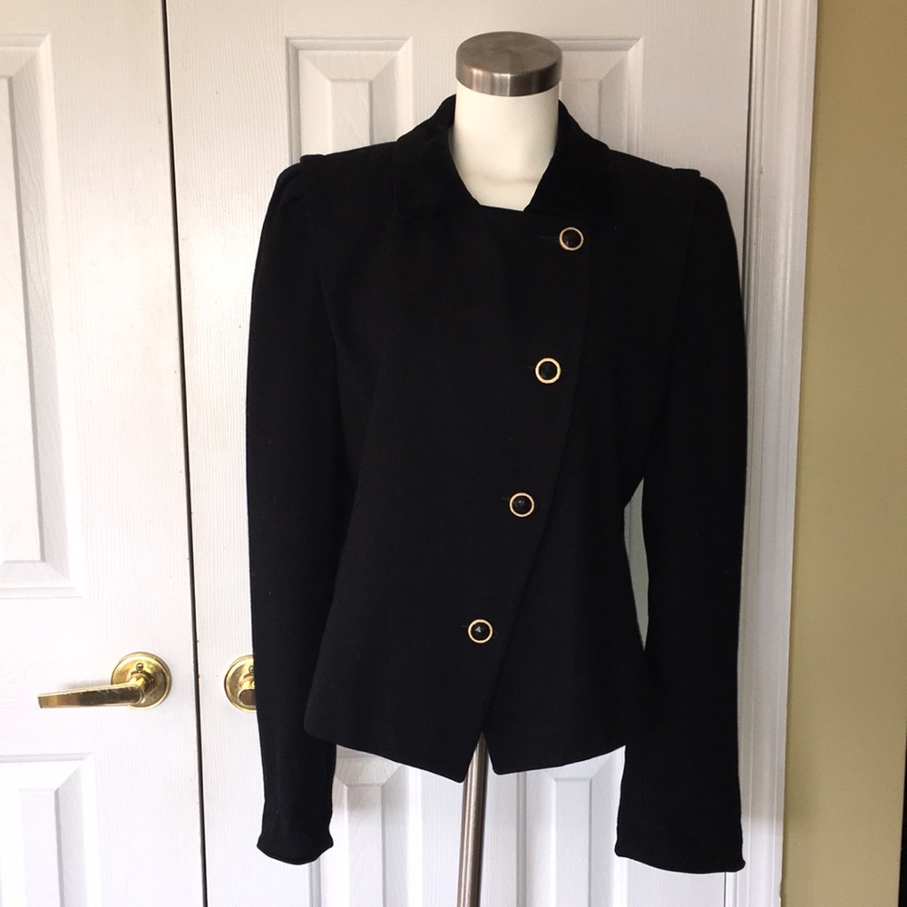 Contemporary by Mackintosh Structured Wool Crepe Button up vintage Blazer EUC